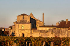 Soleil couchant sur Saint Emilion et ses vignes