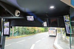 Rétroviseurs caméras Bus électrique VDL modèle CITEA sur la ligne G | Photo Bernard Tocheport