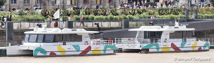 La Marouette et la Fauvette navettes fluviales Bordeaux | Photo Bernard Tocheport