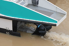 Bordeaux détail système propulsion navette fluviale Le Bato | Photo Bernard Tocheport