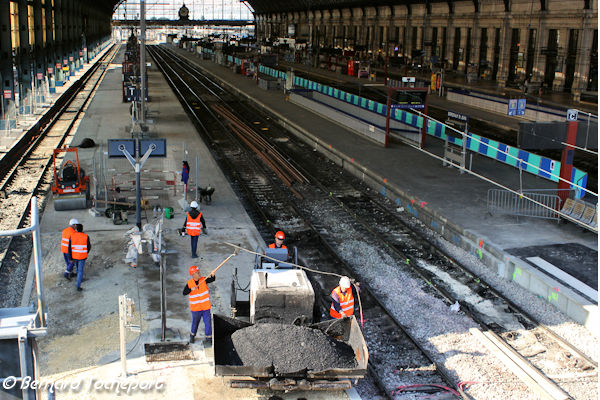 Gare Saint Jean Bordeaux travaux d'allongement des quais | Photo Bernard Tocheport