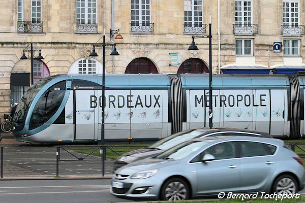 Tramway décoré pour la création de Bordeaux Métropole | Photo Bernard Tocheport