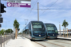 Bordeaux 2 trams ligne A à la station Chemin Long | Photo Bernard Tocheport