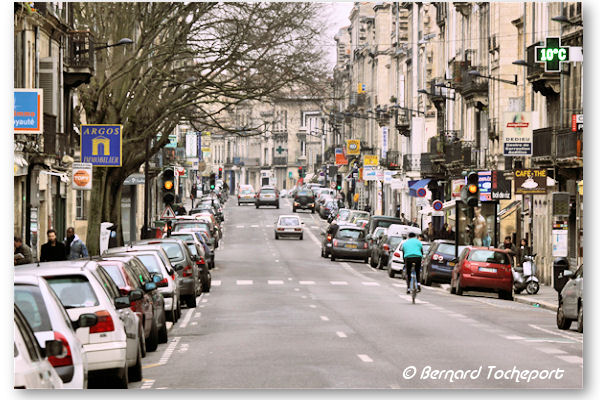 Bordeaux perspective sur la rue Fondaudège avant les travaux du tramway | Photo Bernard Tocheport