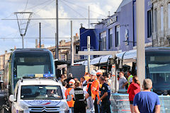 Le Bouscat première levée du pantographe pour l'arrivée du tramway | Photo Bernard Tocheport