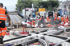 Bordeaux travaux aiguillages tram quai Richelieu et Porte de Bourgogne | Photo Bernard Tocheport