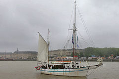 Navigation  Ketch aurique Arawak sur la Garonne à Bordeaux | Photo Bernard Tocheport