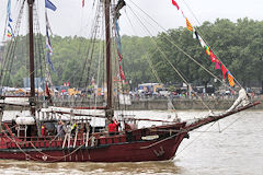 Atyla Goélette à hunier naviguant sur la Garonne à Bordeaux | Photo Bernard Tocheport