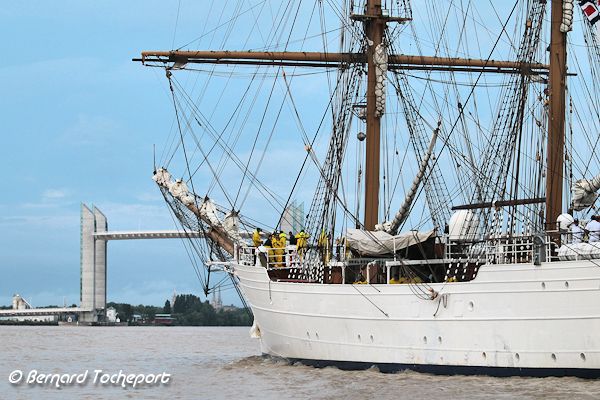3 mats Brésilien CISNE BRANCO en vue du pont Chaban Delmas à  Bordeaux : 33-bordeaux.com