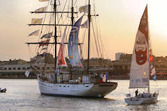 Arrivée du Marité à Bordeaux en compagnie des voiliers de la Solitaire du Figaro | Photo Bernard Tocheport