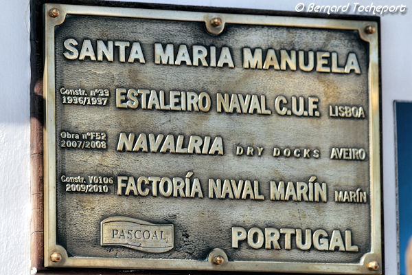 Plaque signalétique des évolutions du Santa Maria Manuela | Photo Bernard Tocheport