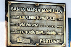 Plaque signalétique des évolutions du Santa Maria Manuela | Photo Bernard Tocheport