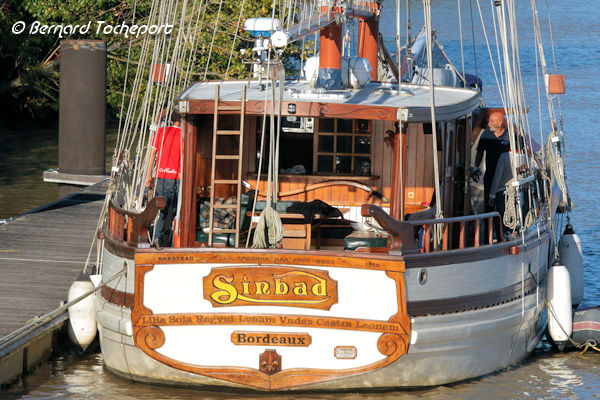 La devise de Bordeaux sur la poupe du Sinbad | Photo Bernard Tocheport