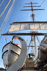 Stad Amsterdam à Bordeaux canot et voile | Photo Bernard Tocheport